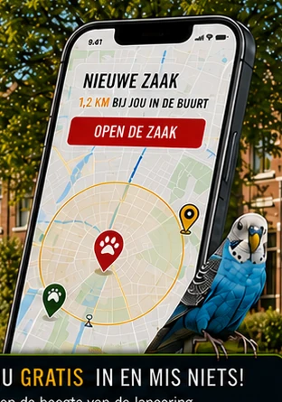 Mobiele weergave van het Voortvluchtig.nl platform